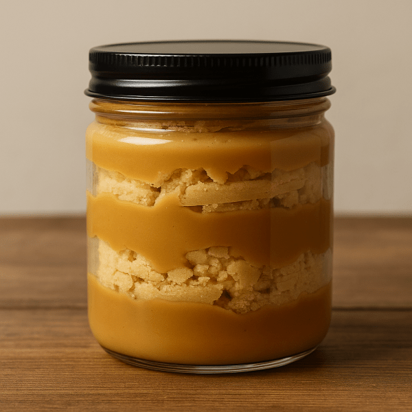 alfajor dulce crumble cakejar